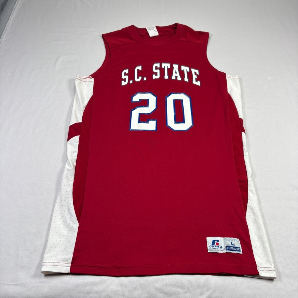 South Carolina State Bulldogs Jersey Men Large Red Basketball Player Issued NCAA